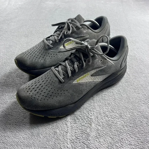 Brooks Ghost 16 Mens Running Shoes Grey Lime Green 1104181D040 Size 13 Medium D